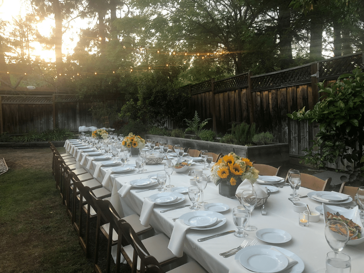 Food Catering for Birthday Parties - Table Set Outdoors at Private Home