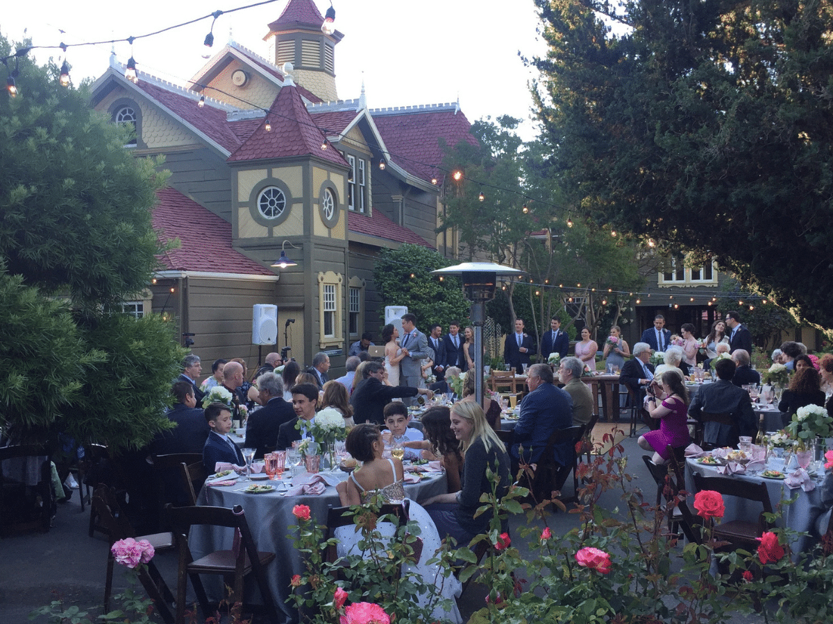 Guests Enjoying Outdoor Event at Winchester House